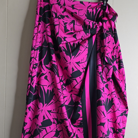MICHEAL Micheal Kors Palm Print Faux Wrap Midi Skirt 12 - Picture 9 of 13